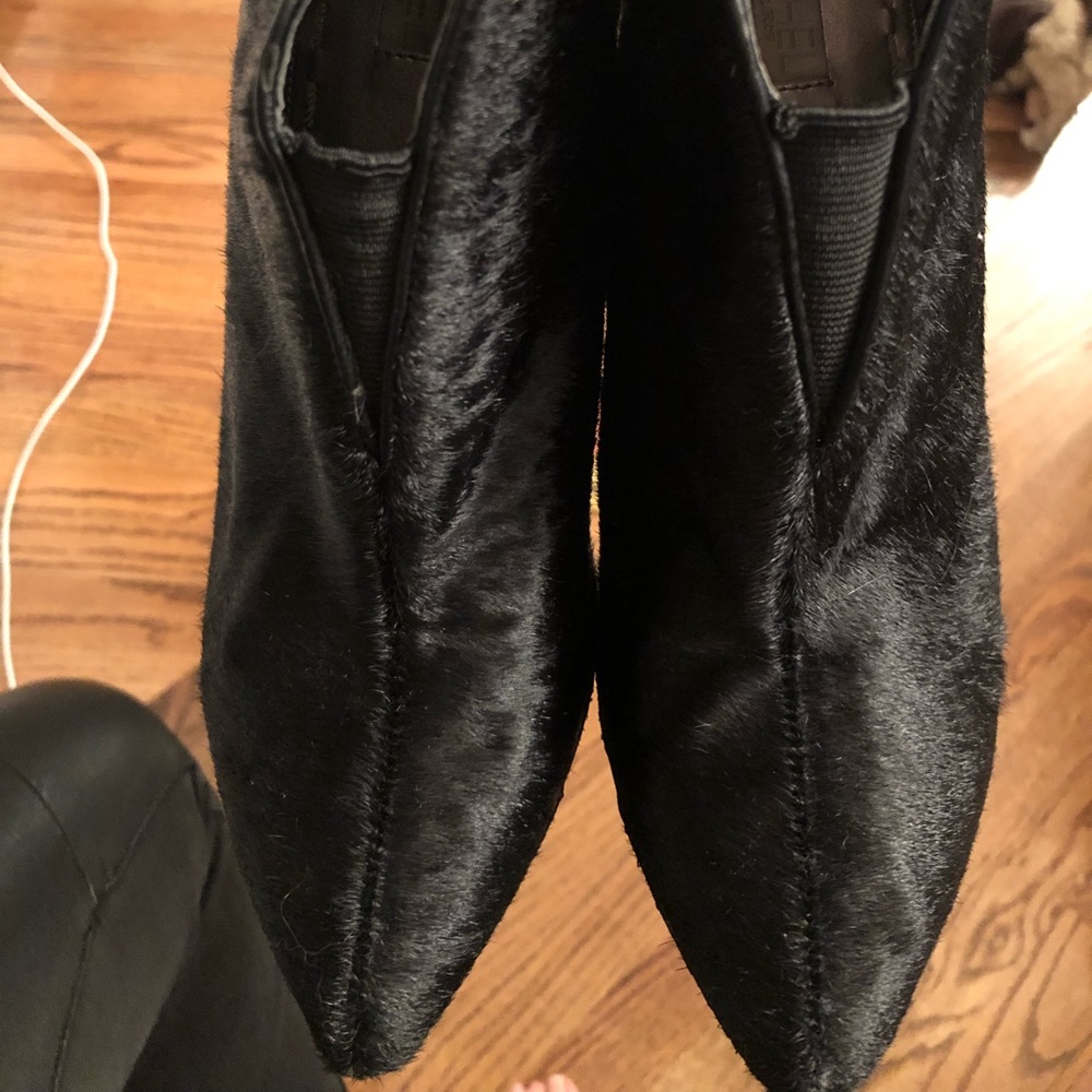 Black Pony Hair Platform Booties - Picture 3 of 5